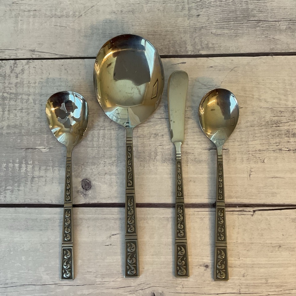 Riviera RIF4 Stainless Flatware Japan‎ Set Of 4 Serving Pieces MCM Vintage